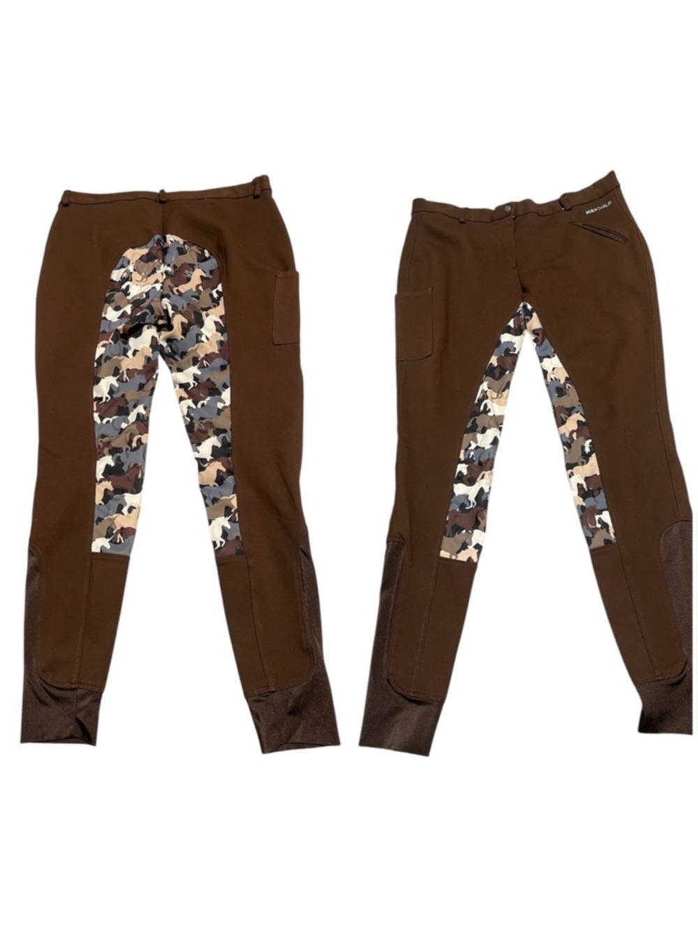 BUCKWILD Breeches High-Waist Equestrian Cotton Brown Horse Riding Pants XL-L